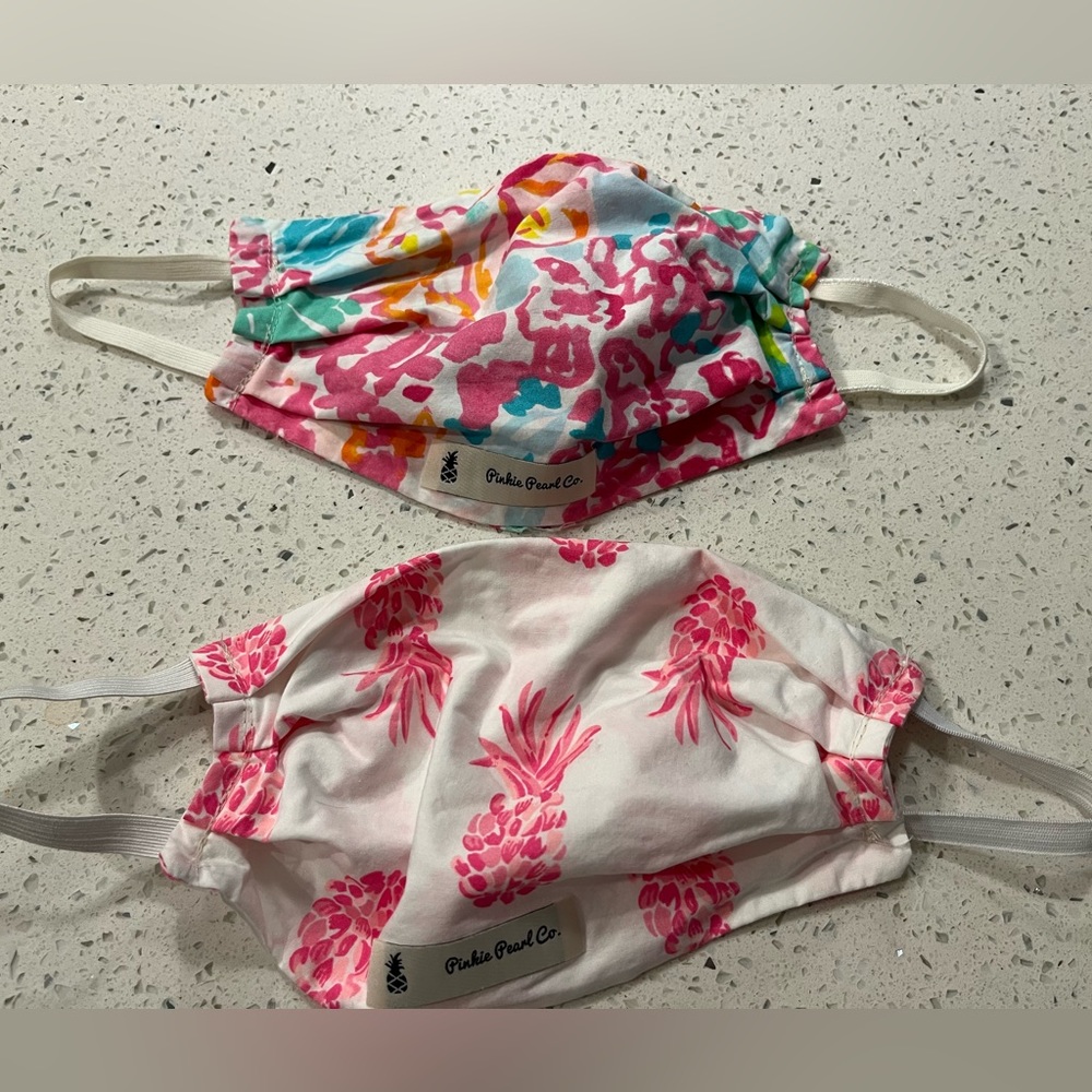Lily Pulitzer cotton face masks set of 2 made by Pinkie Pearl Co.